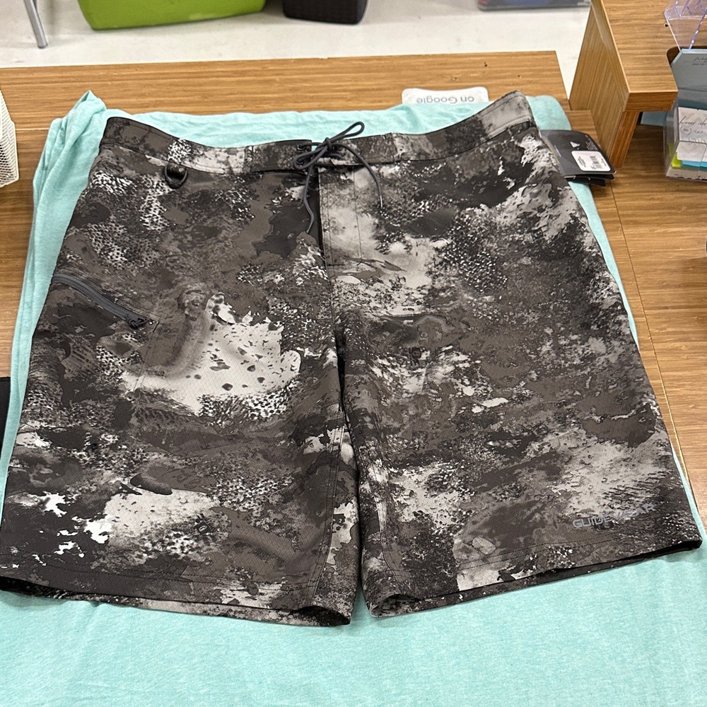 Cabela's Black and Gray Board Shorts